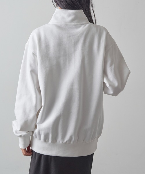 セール】【Cross＆Stitch】レギュラーウェイトハーフジップスウェット