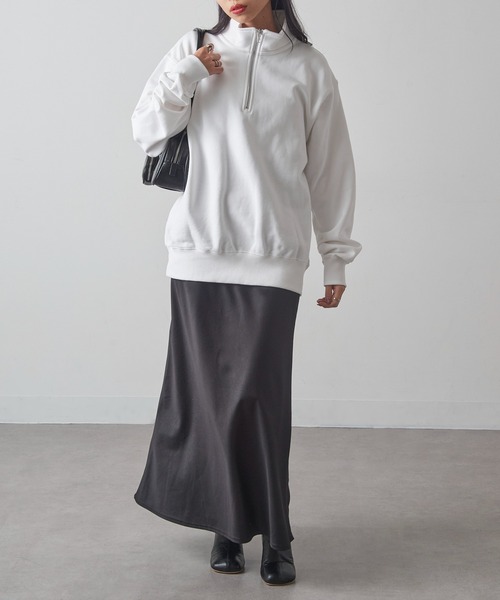 セール】【Cross＆Stitch】レギュラーウェイトハーフジップスウェット