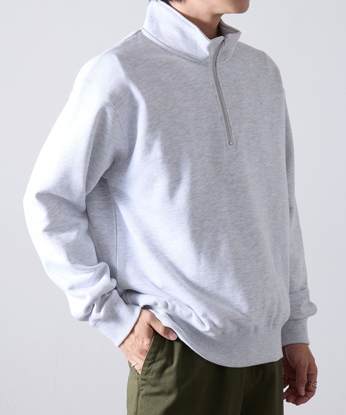 セール】【Cross＆Stitch】レギュラーウェイトハーフジップスウェット