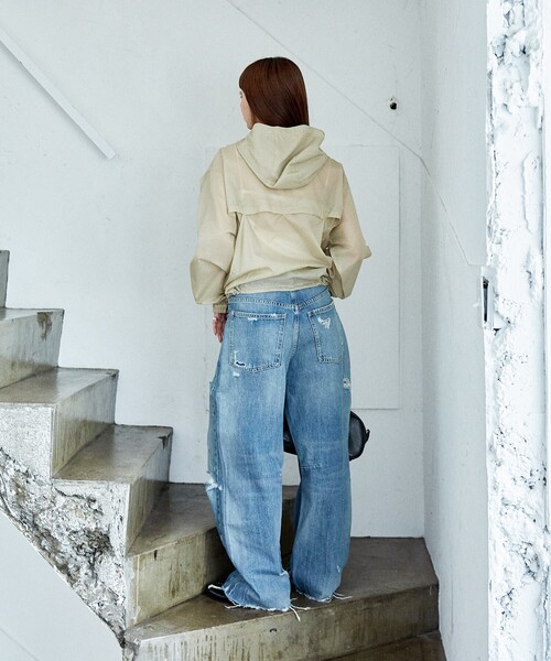 UMBRO（アンブロ）の「UMBRO × PUBLUX/アンブロ ワンポイント刺繍 シアーブルゾン　限定展開（ブルゾン・レディース・ベージュ/グレー・ﾌﾘ-）」の20枚目の写真