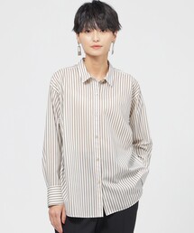 【新品未使用】EVEX by KRIZIA ストライプ 半袖シャツ EVEX by KRIZIA｜エヴェックスバイクリツィアのシャツ/ブラウス