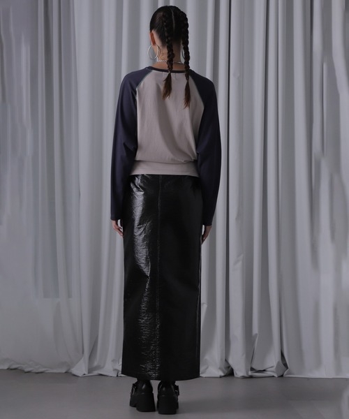 ROSE BUD（ローズバッド）の「(CREOLME)パテントレザーライクスカート（スカート・レディース・ブラック/ブラウン・S/M）」の5枚目の写真