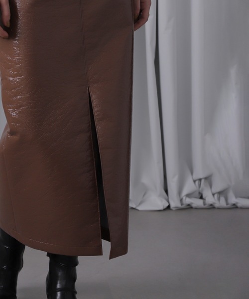 ROSE BUD（ローズバッド）の「(CREOLME)パテントレザーライクスカート（スカート・レディース・ブラック/ブラウン・S/M）」の19枚目の写真