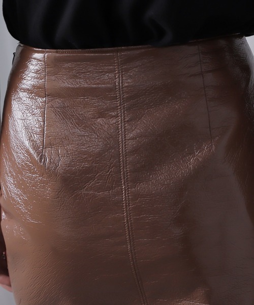 ROSE BUD（ローズバッド）の「(CREOLME)パテントレザーライクスカート（スカート・レディース・ブラック/ブラウン・S/M）」の20枚目の写真