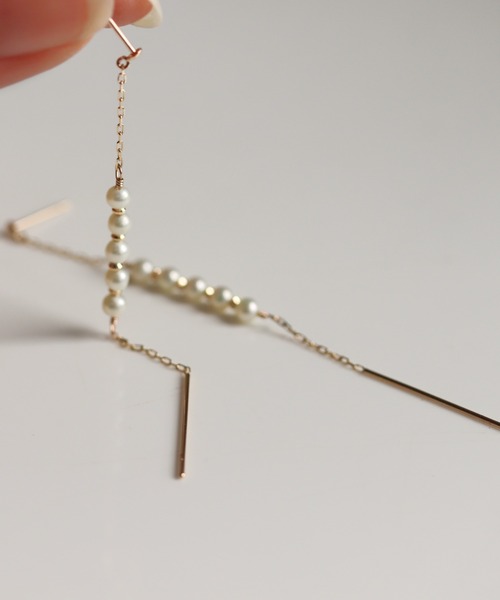cui−cui パール チェーン ピアス | K10YG パール チェーン ピアス | K10YG（ピアス（両耳用））｜cui-cui