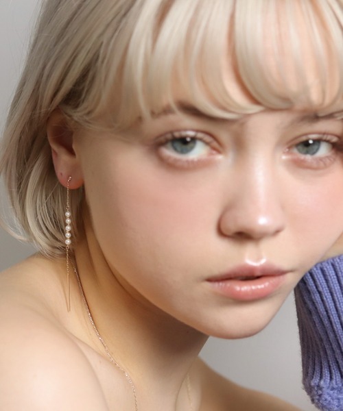 パール チェーン ピアス | K10YG（ピアス（両耳用））｜cui-cui