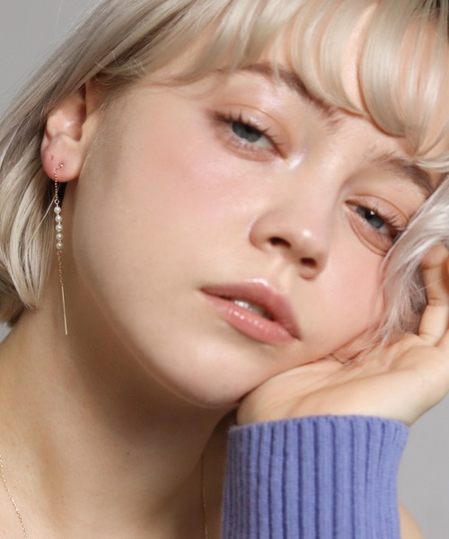 パール チェーン ピアス | K10YG（ピアス（両耳用））｜cui-cui