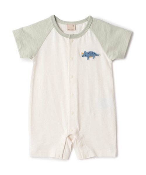 petit main（プティマイン）の「ラグランカバーオール（ロンパース・キッズ・ベージュ/ブルー系その他2/ライトグリーン・70cm/80ｃｍ）」の4枚目の写真