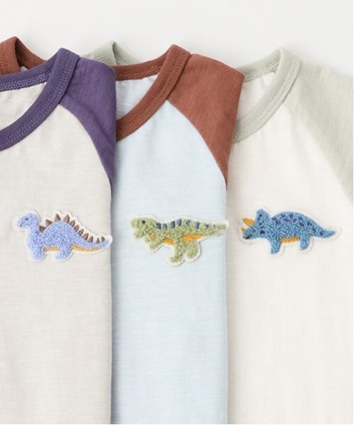 petit main（プティマイン）の「ラグランカバーオール（ロンパース・キッズ・ベージュ/ブルー系その他2/ライトグリーン・70cm/80ｃｍ）」の7枚目の写真