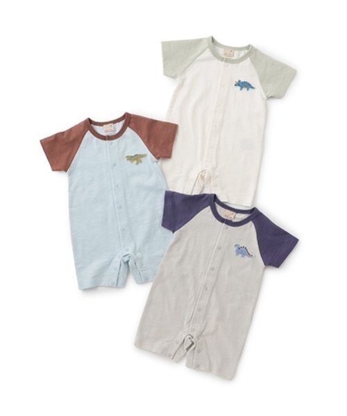 petit main（プティマイン）の「ラグランカバーオール（ロンパース・キッズ・ベージュ/ブルー系その他2/ライトグリーン・70cm/80ｃｍ）」の14枚目の写真