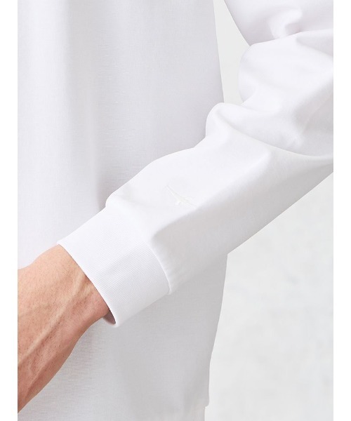 TRANS CONTINENTS（トランスコンチネンツ）の「TRANS CONTINENTS　ハイゲージ　モックネックロンT　ホワイト/ブラック/ピンク/ベージュ（Tシャツ/カットソー・メンズ・ベージュ/ホワイト/ピンク/ブラック・M/L/LL）」の9枚目の写真