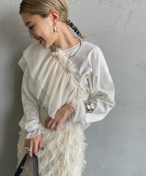【新品】Newans♡ニュアンス フリルブルゾン 撥水加工付きレインコート0 anuans