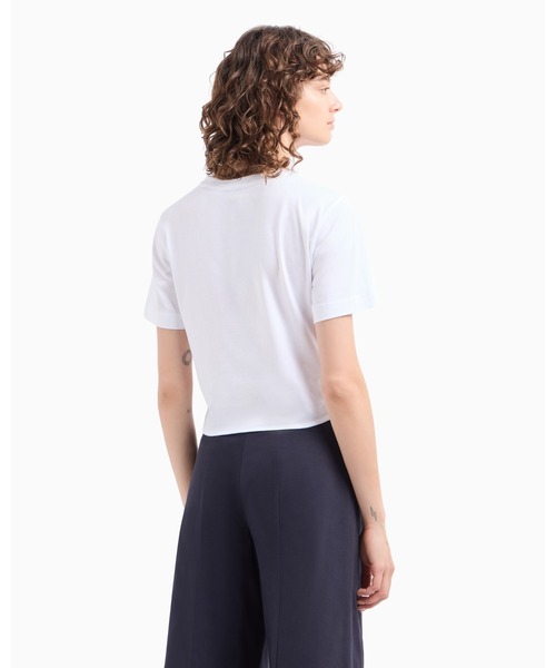 EMPORIO ARMANI（エンポリオアルマーニ）の「【エンポリオ アルマーニ】Tシャツ 軽量ジャージー ノット（Tシャツ/カットソー・レディース・ホワイト・LARGE/MEDIUM/SMALL/X-SMALL）」の2枚目の写真