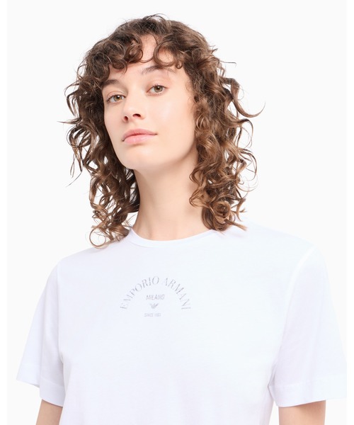 EMPORIO ARMANI（エンポリオアルマーニ）の「【エンポリオ アルマーニ】Tシャツ 軽量ジャージー ノット（Tシャツ/カットソー・レディース・ホワイト・LARGE/MEDIUM/SMALL/X-SMALL）」の3枚目の写真