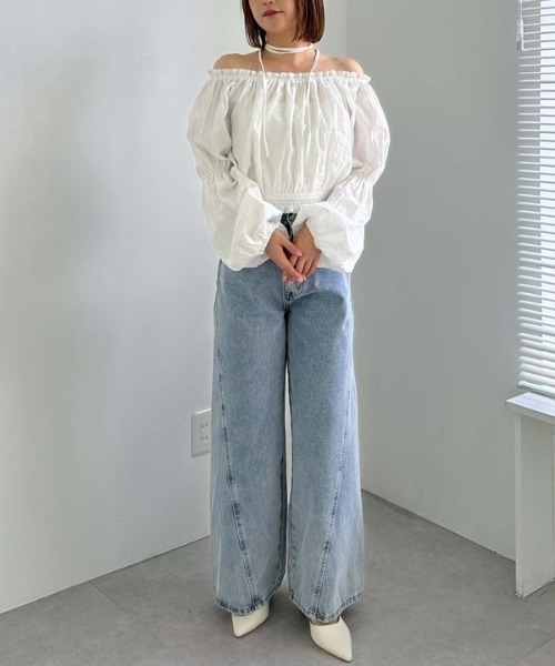 archives（アルシーヴ）の「コットンレースオフショルブラウス（シャツ/ブラウス・レディース・ピンク/オフホワイト/ブラック・MEDIUM）」の16枚目の写真