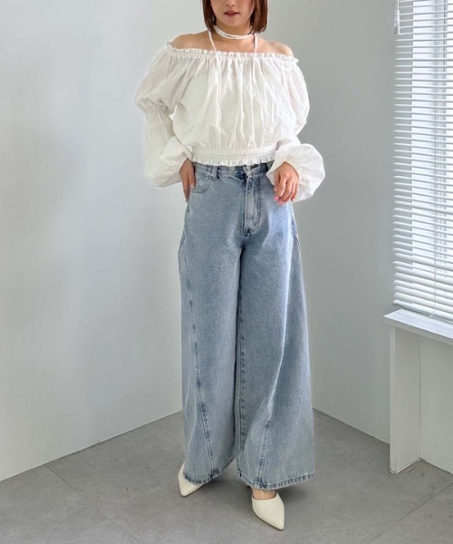 archives（アルシーヴ）の「コットンレースオフショルブラウス（シャツ/ブラウス・レディース・ピンク/オフホワイト/ブラック・MEDIUM）」の18枚目の写真