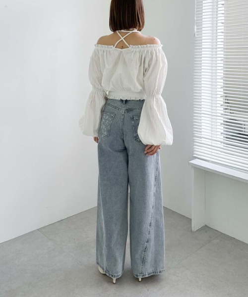 archives（アルシーヴ）の「コットンレースオフショルブラウス（シャツ/ブラウス・レディース・ピンク/オフホワイト/ブラック・MEDIUM）」の19枚目の写真