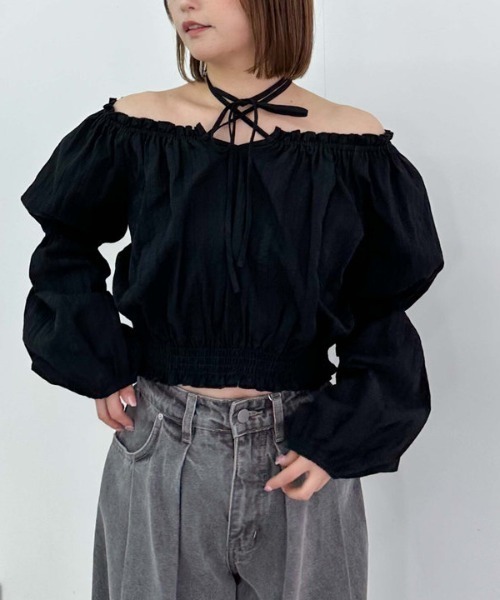 archives（アルシーヴ）の「コットンレースオフショルブラウス（シャツ/ブラウス・レディース・ピンク/オフホワイト/ブラック・MEDIUM）」の20枚目の写真