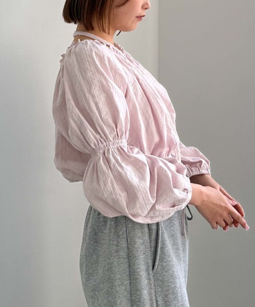 archives（アルシーヴ）の「コットンレースオフショルブラウス（シャツ/ブラウス・レディース・ピンク/オフホワイト/ブラック・MEDIUM）」の6枚目の写真