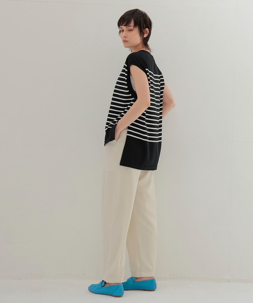 DRESSLAVE(ドレスレイブ)の「uca / cool touch stripe tank pullover(クールタッチストライプ柄タンクプルオーバー)(ニット/セーター・レディース・ホワイト/ブラック・38)」の9枚目の写真