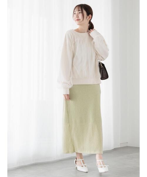 Te chichi TERRASSE（テチチテラス）の「チュールドッキング裏毛スウェット（Tシャツ/カットソー・レディース・ブラック/グレー/オフホワイト・F）」の5枚目の写真