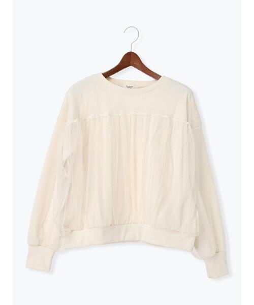 Te chichi TERRASSE（テチチテラス）の「チュールドッキング裏毛スウェット（Tシャツ/カットソー・レディース・ブラック/グレー/オフホワイト・F）」の9枚目の写真