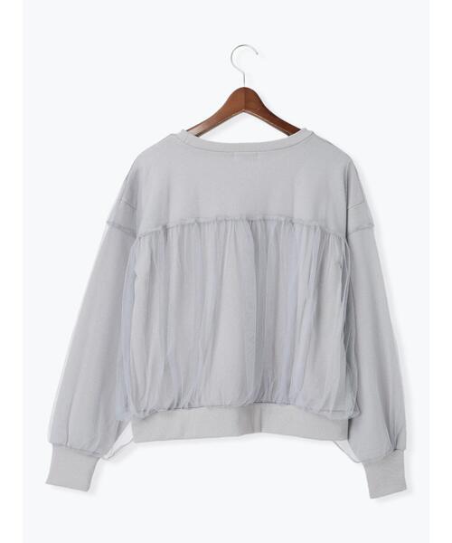 Te chichi TERRASSE（テチチテラス）の「チュールドッキング裏毛スウェット（Tシャツ/カットソー・レディース・ブラック/グレー/オフホワイト・F）」の11枚目の写真