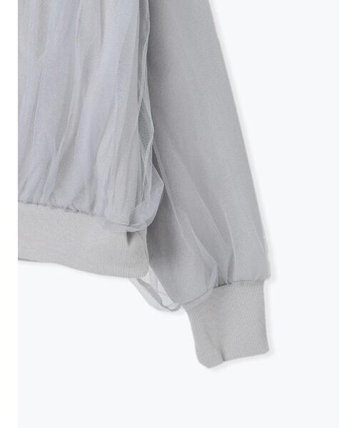 Te chichi TERRASSE（テチチテラス）の「チュールドッキング裏毛スウェット（Tシャツ/カットソー・レディース・ブラック/グレー/オフホワイト・F）」の13枚目の写真