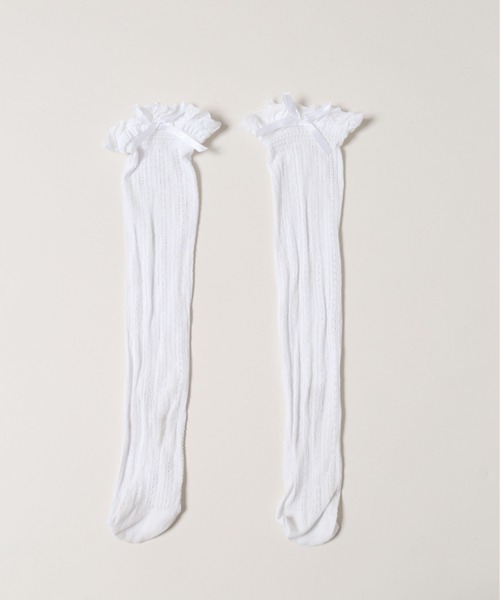 WC(ダブル シー)の「【PHILLY】リボン付フリルレースソックス(ソックス/靴下・レディース・アイボリー/ブラック/ホワイト・FREE)」の13枚目の写真