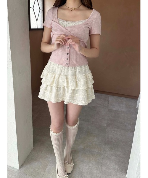 WC(ダブル シー)の「【PHILLY】リボン付フリルレースソックス(ソックス/靴下・レディース・アイボリー/ブラック/ホワイト・FREE)」の10枚目の写真