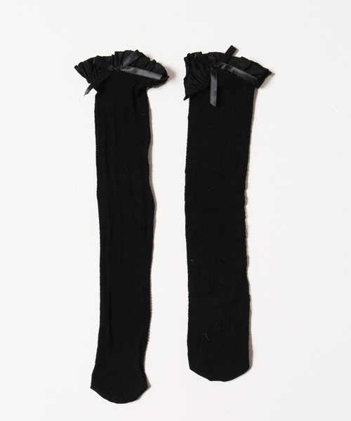 WC(ダブル シー)の「【PHILLY】リボン付フリルレースソックス(ソックス/靴下・レディース・アイボリー/ブラック/ホワイト・FREE)」の15枚目の写真