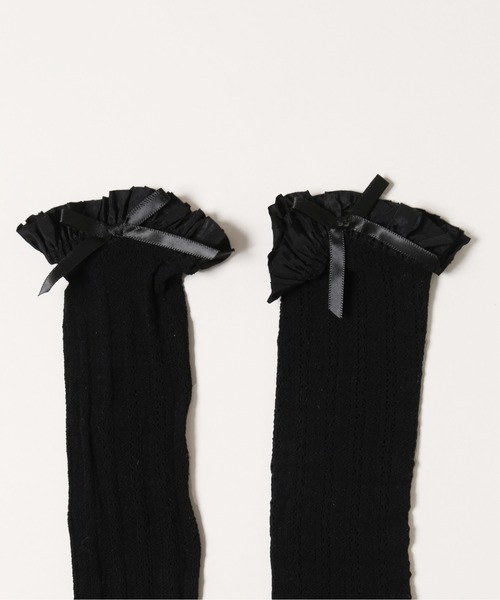 WC(ダブル シー)の「【PHILLY】リボン付フリルレースソックス(ソックス/靴下・レディース・アイボリー/ブラック/ホワイト・FREE)」の16枚目の写真