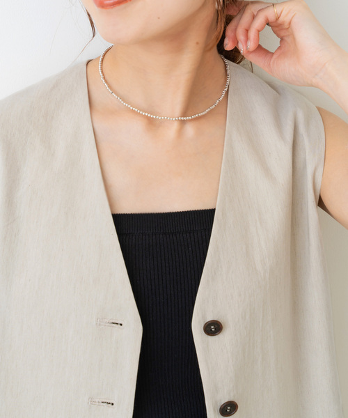 Ericka Nicolas Begay4mm 40cm ナバホパールネックレス ERICKA NICOLAS BEGAY【5mm/40cm Oxidized navajo p