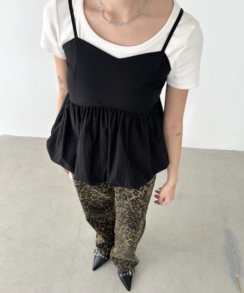 Bamm(バム)の「レオパード柄ワイドパンツ(デニムパンツ・レディース・レオパード・M/L)」の6枚目の写真