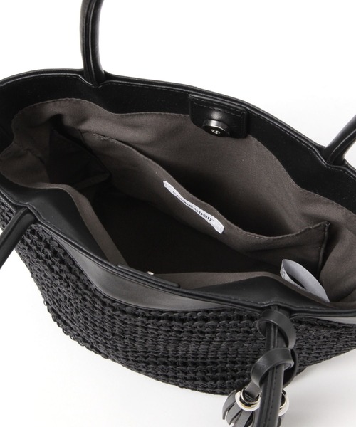 FOUND GOOD（ファウンドグッド）の「ペーパータッセルバッグ（ハンドバッグ・レディース・ホワイト系5/グレー系2/ピンク系2/ブラック・FREE）」の9枚目の写真