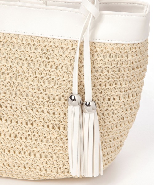 FOUND GOOD（ファウンドグッド）の「ペーパータッセルバッグ（ハンドバッグ・レディース・ホワイト系5/グレー系2/ピンク系2/ブラック・FREE）」の10枚目の写真