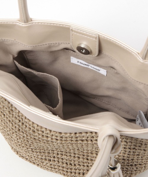 FOUND GOOD（ファウンドグッド）の「ペーパータッセルバッグ（ハンドバッグ・レディース・ホワイト系5/グレー系2/ピンク系2/ブラック・FREE）」の14枚目の写真