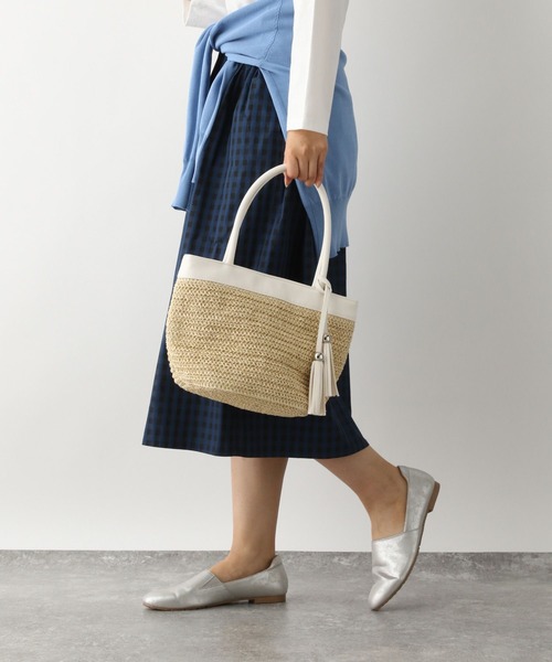 FOUND GOOD（ファウンドグッド）の「ペーパータッセルバッグ（ハンドバッグ・レディース・ホワイト系5/グレー系2/ピンク系2/ブラック・FREE）」の16枚目の写真