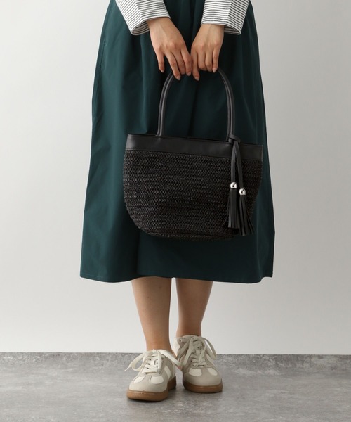 FOUND GOOD（ファウンドグッド）の「ペーパータッセルバッグ（ハンドバッグ・レディース・ホワイト系5/グレー系2/ピンク系2/ブラック・FREE）」の17枚目の写真