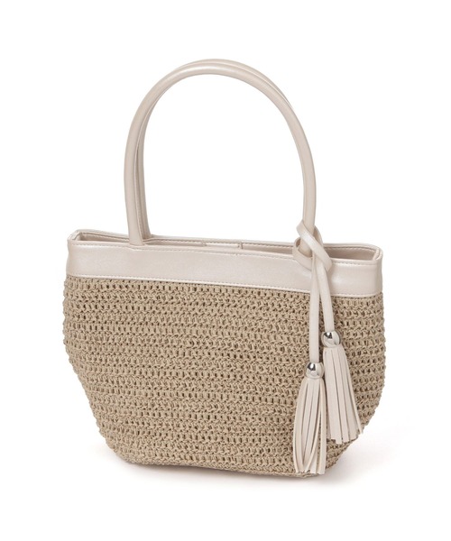 FOUND GOOD（ファウンドグッド）の「ペーパータッセルバッグ（ハンドバッグ・レディース・ホワイト系5/グレー系2/ピンク系2/ブラック・FREE）」の21枚目の写真