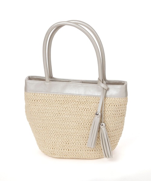 FOUND GOOD（ファウンドグッド）の「ペーパータッセルバッグ（ハンドバッグ・レディース・ホワイト系5/グレー系2/ピンク系2/ブラック・FREE）」の22枚目の写真