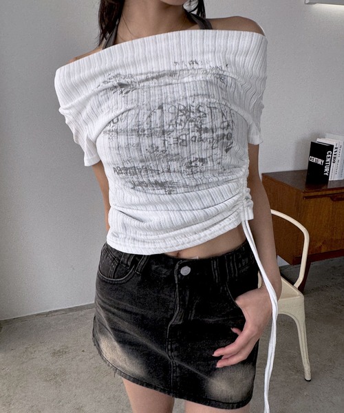 tシャツ ホルターネックオフショルTOP レディース LACーVERT tシャツ ホルターネックオフショルトップス