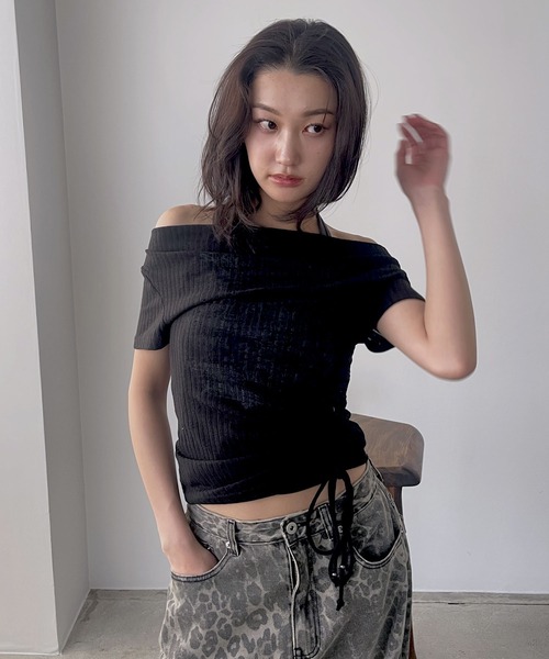tシャツ ギャザーオフショルTOP レディース WHO'S WHO gallery tシャツ ギャザーオフショルトップス