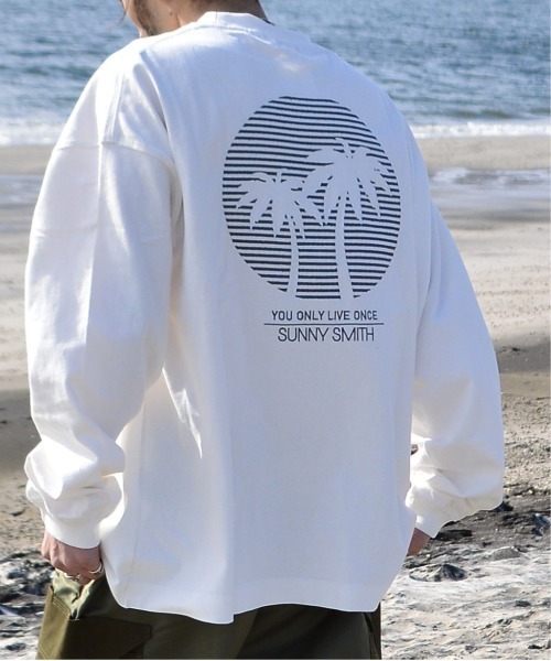 Sunny Smith(サニースミス)の「【SUNNY SMITH】SUNSETヤシの木柄 両面刺繍ロングスリーブTシャツ(CP)(Tシャツ/カットソー・メンズ・スモーク/ホワイト・L/M)」の20枚目の写真