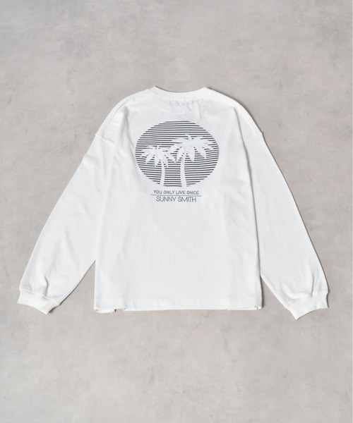 Sunny Smith(サニースミス)の「【SUNNY SMITH】SUNSETヤシの木柄 両面刺繍ロングスリーブTシャツ(CP)(Tシャツ/カットソー・メンズ・スモーク/ホワイト・L/M)」の11枚目の写真