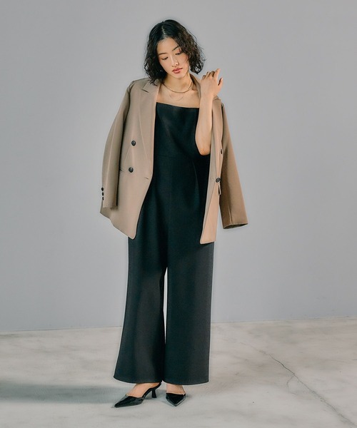 LEPSIM（レプシィム）の「【結婚式／オケージョン】スクエアサロペット　322936（サロペット/オーバーオール・レディース・ブラック/グレー・FREE）」の7枚目の写真