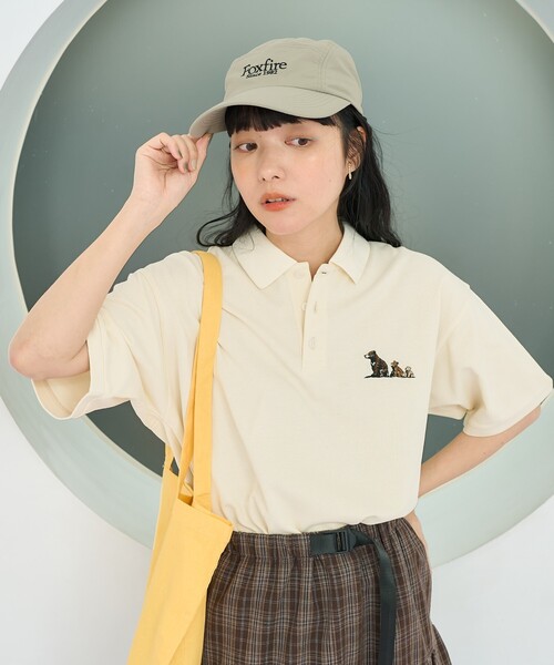 ストライプ ポロシャツ 半袖 フォックス刺繍 MAISON KITSUNE（メゾン キツネ） Tricolor Fox Patch Polo Shirts