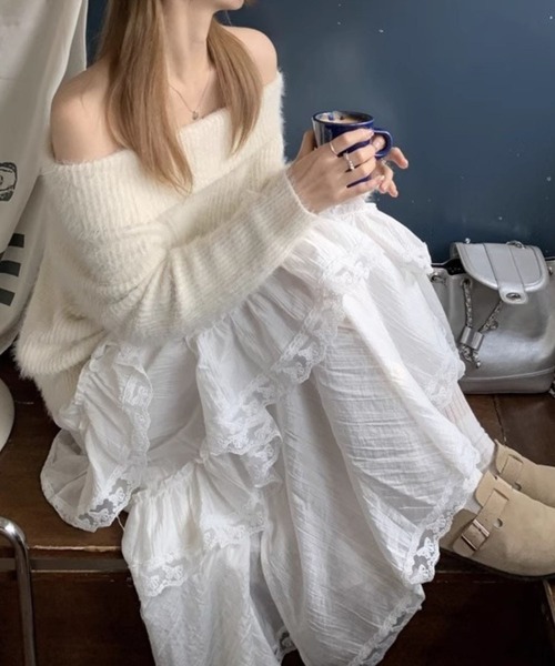 sevens（セブンズ）の「【sevens】SK　フリルレイヤードロングスカート（スカート・レディース・ホワイト・FREE）」の9枚目の写真