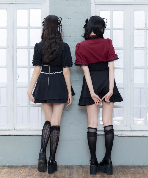 DearMyLove（ディアマイラブ）の「レースフリルたっぷり上品ボウタイリボンブラウス（シャツ/ブラウス・レディース・ホワイト/ホワイト×ブラック/ベビーピンク/ブルーグレー/ボルドー/ブラック×ホワイト/ブラック/ブラック系その他/ブルー系その他/ブラック系その他2・MEDIUM/LARGE/LL/3L）」の19枚目の写真