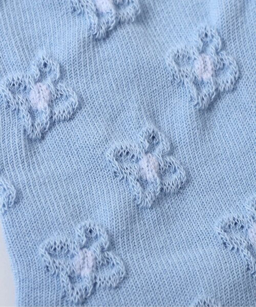 apres les cours（アプレレクール）の「ぽこぽこお花ジャカードソックス（ソックス/靴下・キッズ・アイボリー/サックスブルー・12/15 /18/21）」の3枚目の写真